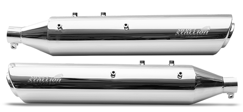 Silver Stallion Performance Exhaust for Royal Enfield Classic 650 | +2 BHP Power Boost Slip-On Exhaust | Silver, Matte Black & Brushed — Silver