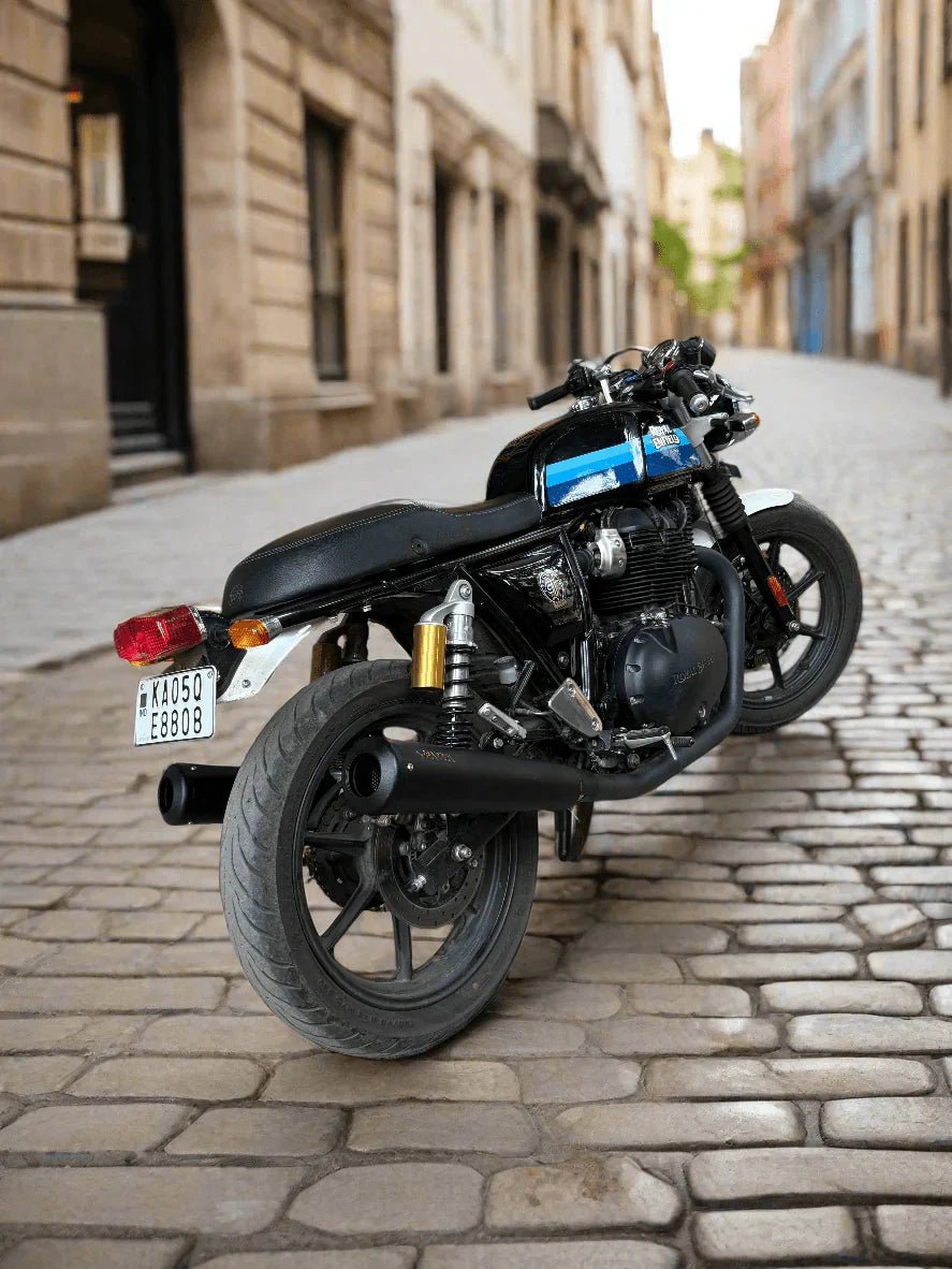 Barrel Exhaust-10 Bass Master Slip-On Exhaust for Royal Enfield Interceptor 650 / Continental GT 650 (Black) | 304 Stainless Steel Performance Exhaust
