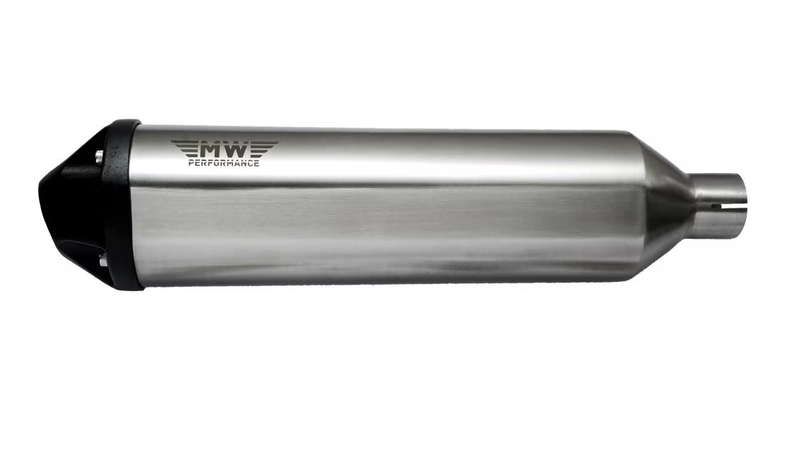 Motowings Performance Trident Exhaust (Steel Polish) for Royal Enfield 650 Twins | Interceptor 650 & Continental GT 650 Slip-On Upgrade image 3