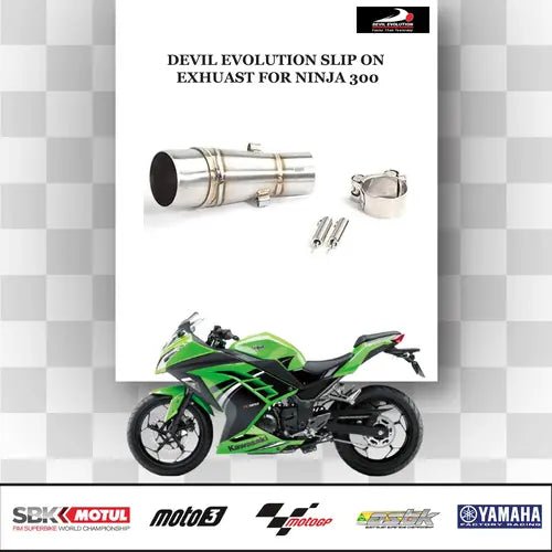 Devil Evolution Slip-On Exhaust with Link Pipe for Kawasaki Ninja 300 | Performance Racing Exhaust India image 2