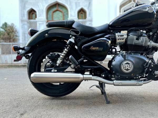 AEW Performance Exhaust for Royal Enfield Super Meteor 650 | TE 202 SS304 Stainless Steel Matt Polish Silencer image 2