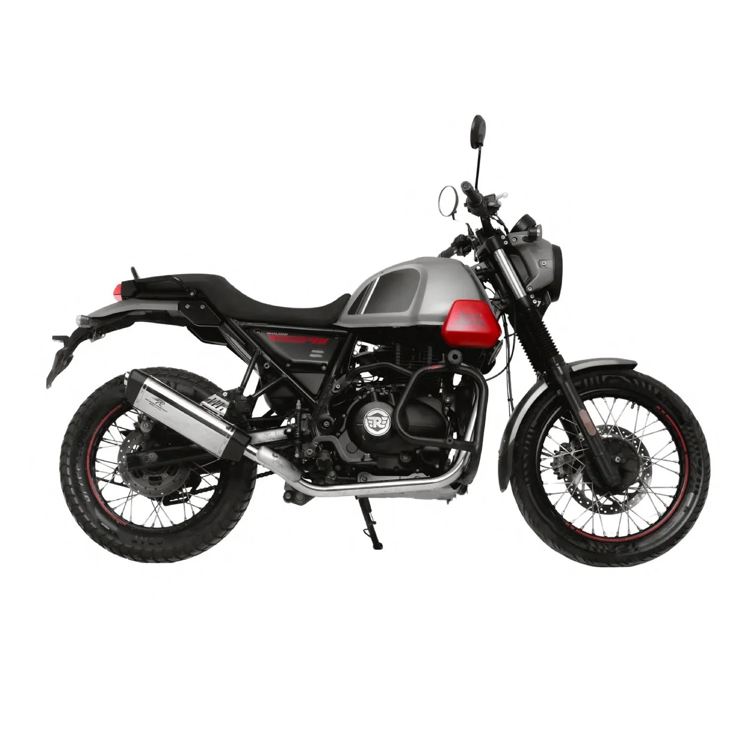 Red Rooster Vertex Exhaust for Himalayan & Scram 411 – Performance Slip-On (Polish / Matte / Black) — Black image 11
