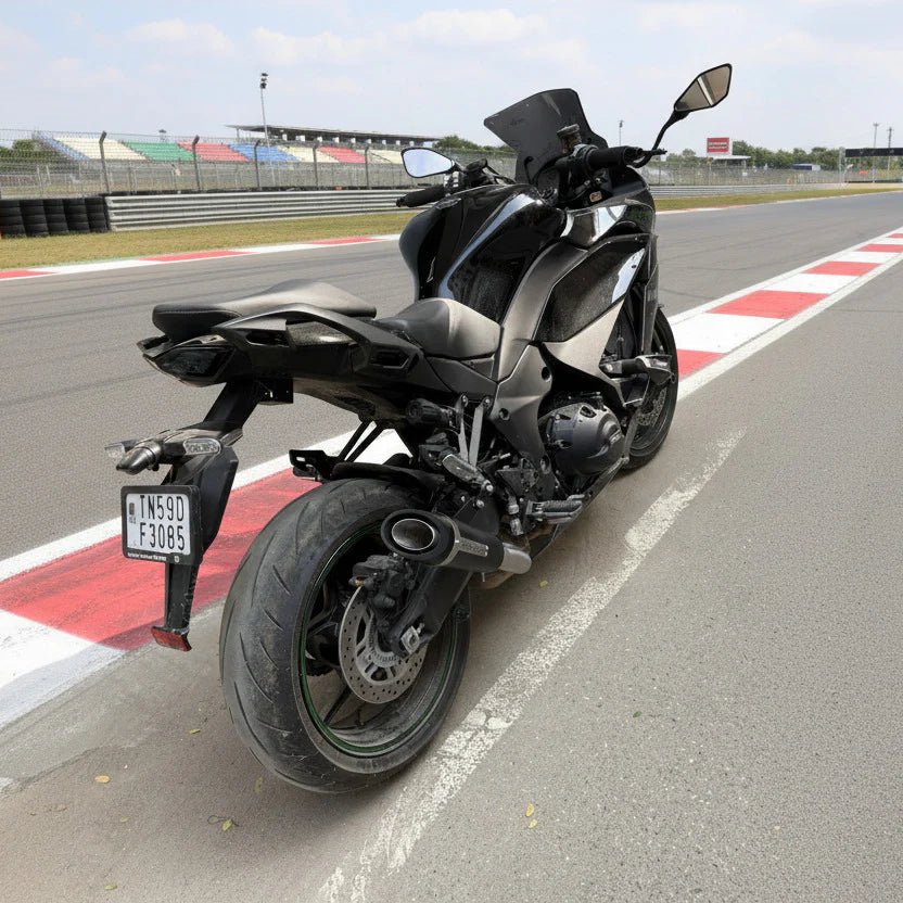 Barrel Outlaw V2 Slip-On Exhaust with Link Pipe for Kawasaki Ninja 1100SX (Black) | 304 Stainless Steel Performance Exhaust image 3