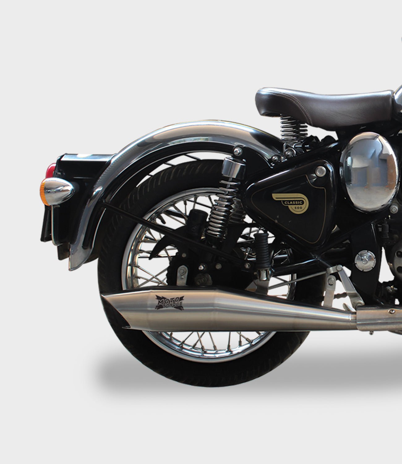 Moto Torque Shark Pro Performance Exhaust for Royal Enfield – Stainless Steel Slip-On Exhaust with Lifetime Warranty image 3