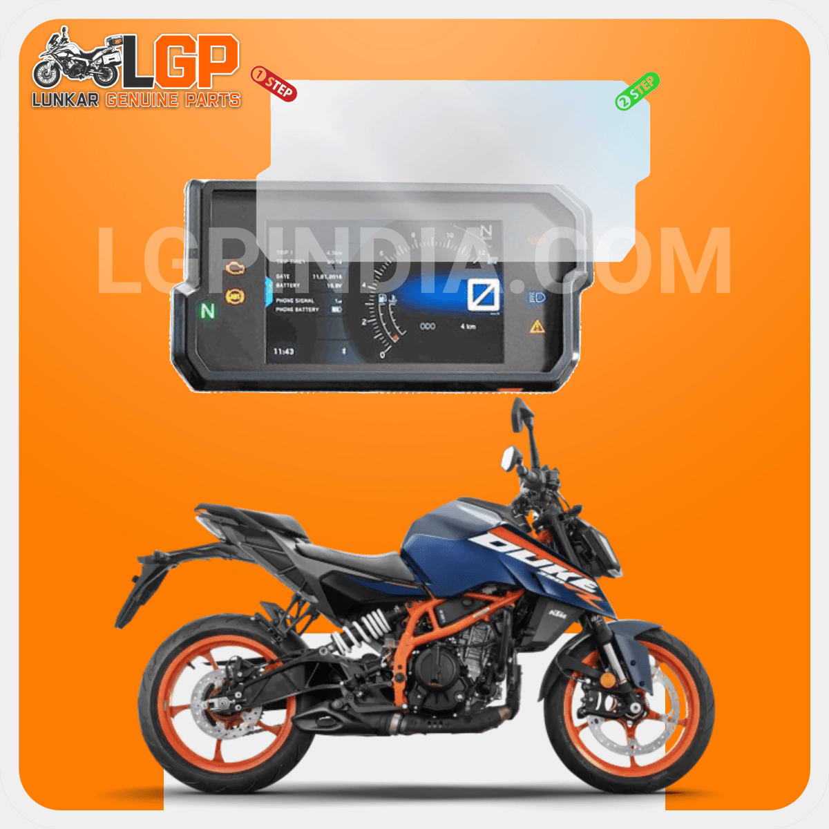 LGP SCREEN GUARD DISPLAY PROTECTOR KTM — ADVENTURE 250 - 2022/ KTM RC 200 BS6 - 2022 image 5