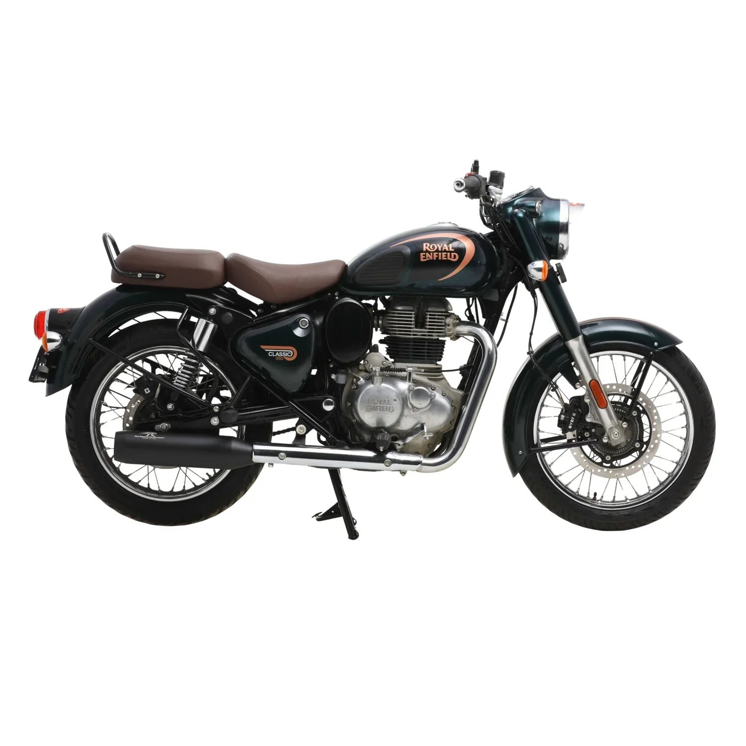 Red Rooster Polestar Pro Exhaust for Royal Enfield Classic Reborn 350 – Performance Slip-On (Black / Polish) — Polish image 4