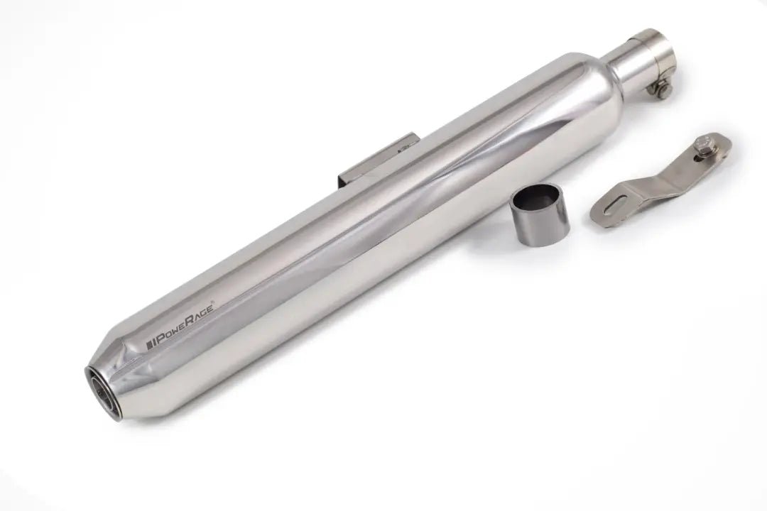 Powerage Slip-On Exhaust for Royal Enfield Classic / Bullet 350 / 500 - Polished Short image 2