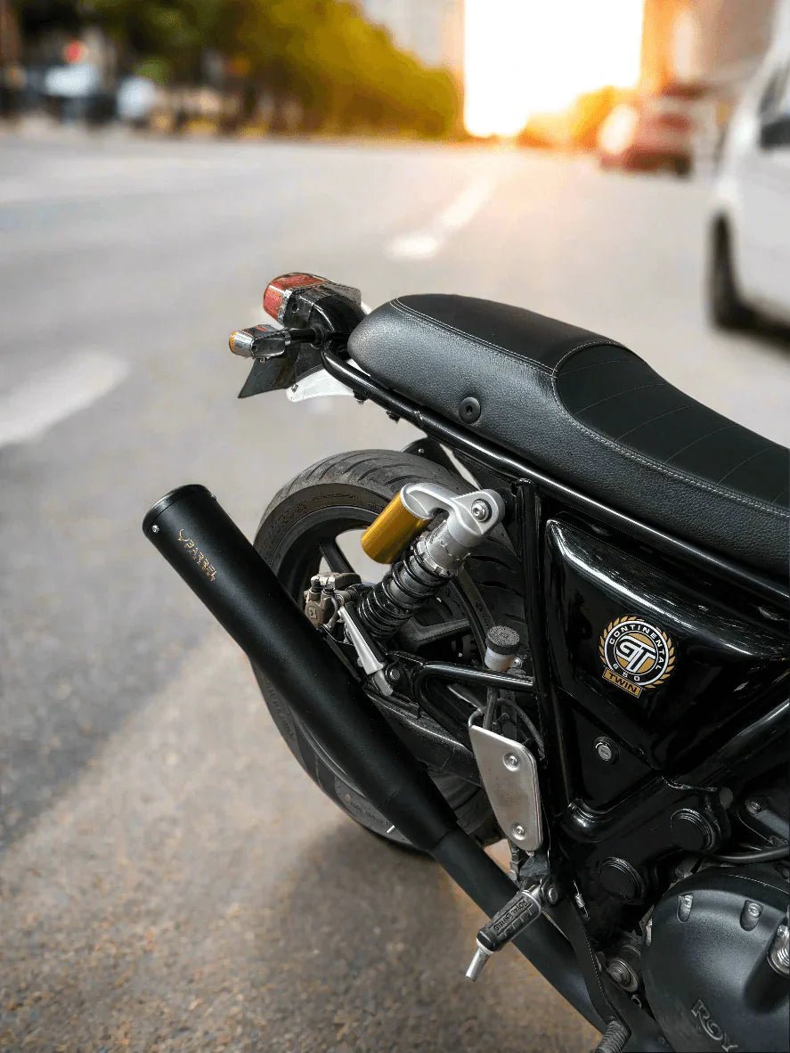 Barrel Exhaust-10 Bass Master Slip-On Exhaust for Royal Enfield Interceptor 650 / Continental GT 650 (Black) | 304 Stainless Steel Performance Exhaust image 2