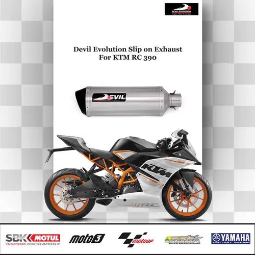Devil Evolution Slip-On Exhaust with Link Pipe for KTM 390 Adventure (2020–2025) | Performance Stainless Steel Muffler with dB Killer
