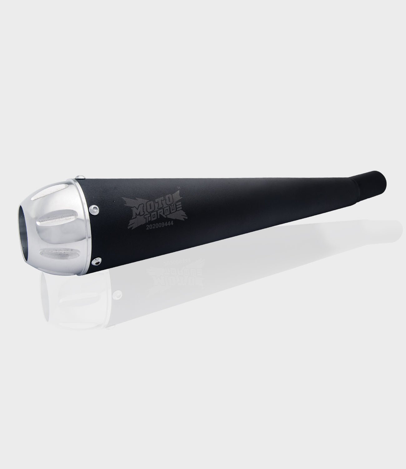 Moto Torque Megaphone Black Performance Exhaust for Royal Enfield – Dyno Proven Universal UCE Slip-On Exhaust image 2