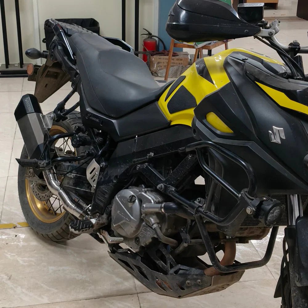 Barrel Storm Slip-On Exhaust with Mid Pipe for Suzuki V-Strom 650 | 304 Stainless Steel Performance Exhaust image 4