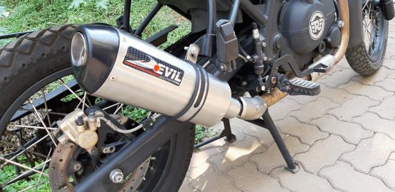 Devil Evolution Slip-On Exhaust with Link Pipe for Royal Enfield Himalayan (D2.1 420mm | Touring Performance Exhaust) image 2
