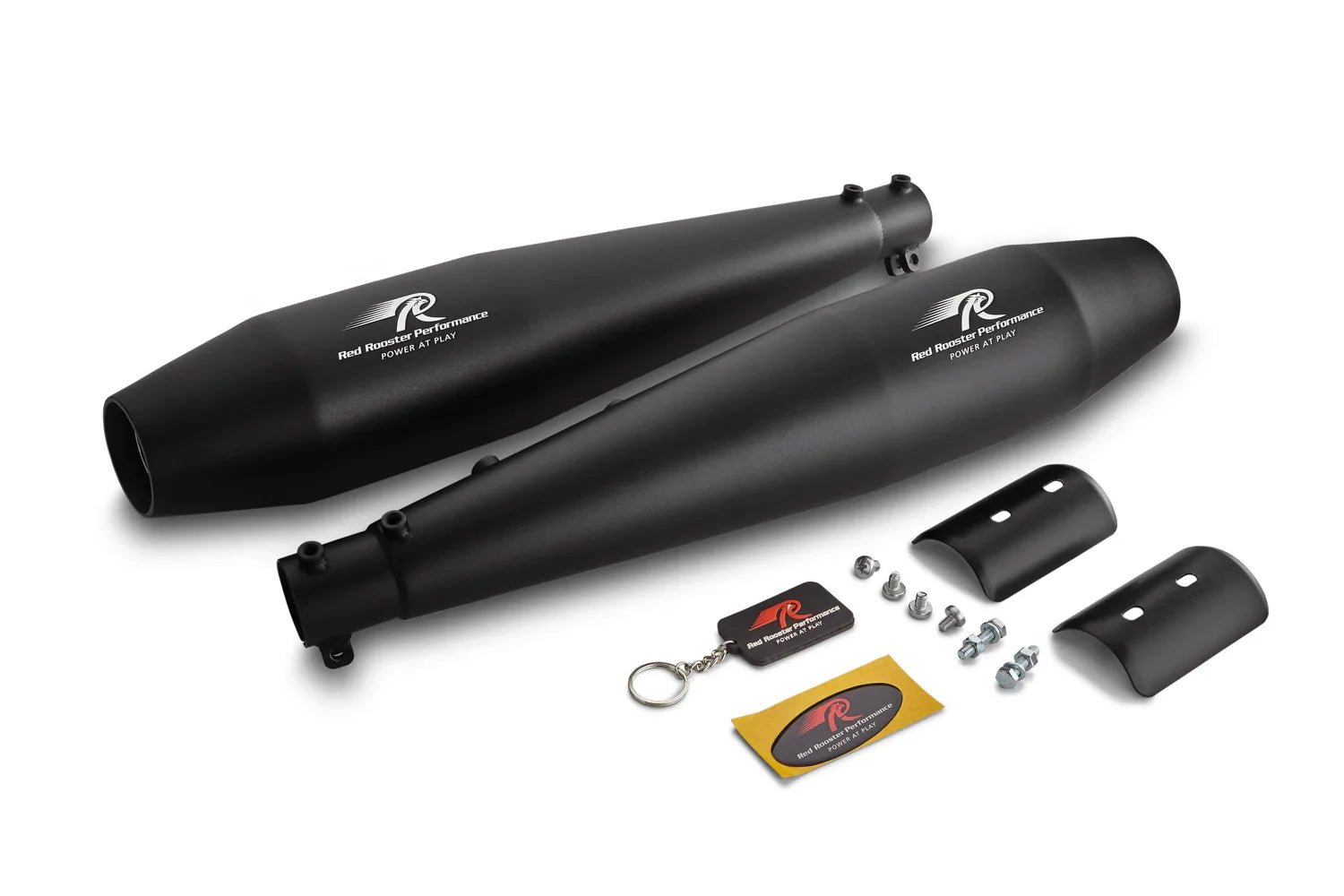 Red Rooster Stellar Exhaust for Interceptor 650 & Continental GT 650 – Performance Slip-On (Polish / Matte / Black) — Black