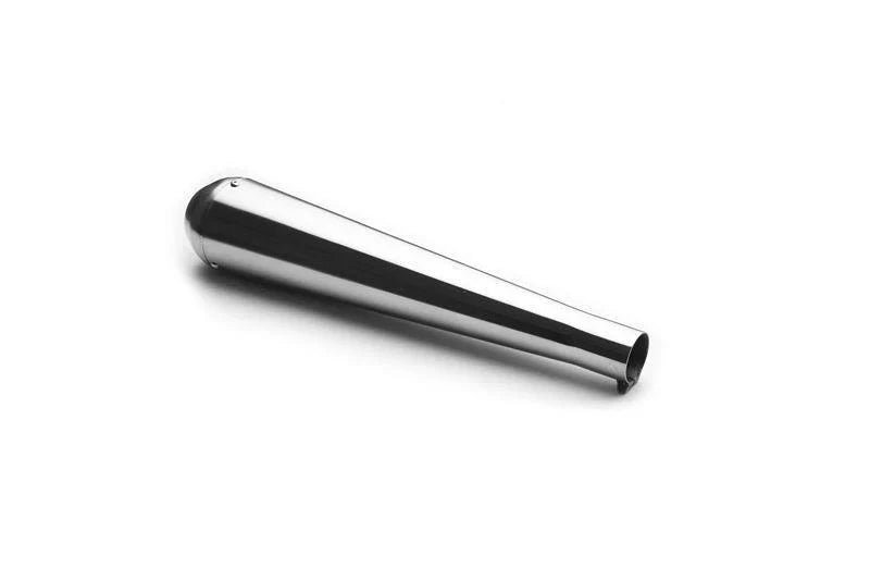 AEW Megaphone Exhaust Silencer for Royal Enfield Motorcycles | Mild Steel Chrome, Heat Resistant Full Black & Stainless Steel Matt Polish | AEW Performance Exhaust — Stainless Steel Matt Polish image 2