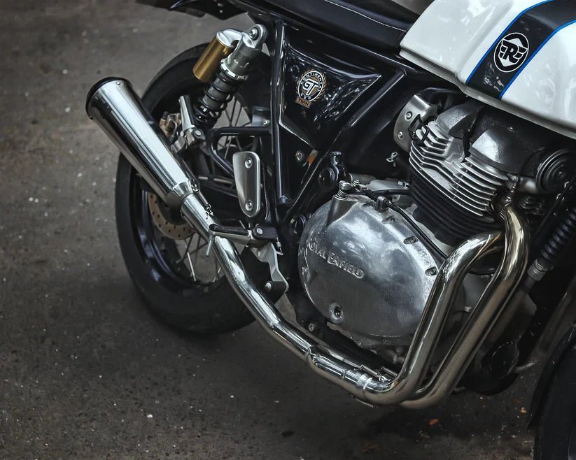 SS Motocorp 2x1 Full System Exhaust with Fat Can for Royal Enfield Interceptor 650 / Continental GT 650 | Performance Exhaust (2 O2 Sensor Compatible) image 2