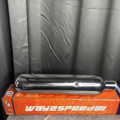 Way2Speed Gunner Performance Exhaust (Gloss Finish) for Royal Enfield Meteor 350 – SS316 Deep Bass Free-Flow Silencer image 2