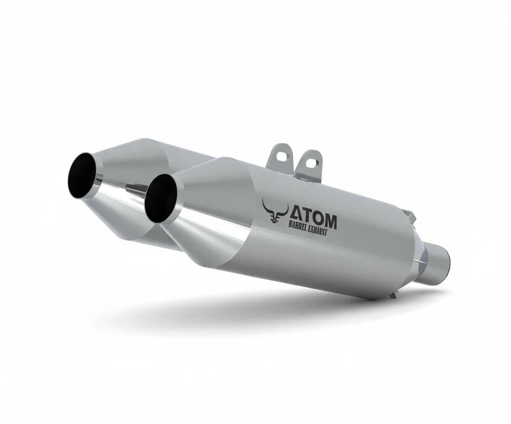 Barrel Atom 2.0 Mirror Polish Slip-On Exhaust for Royal Enfield Interceptor 650 / Continental GT 650 | 304 Stainless Steel