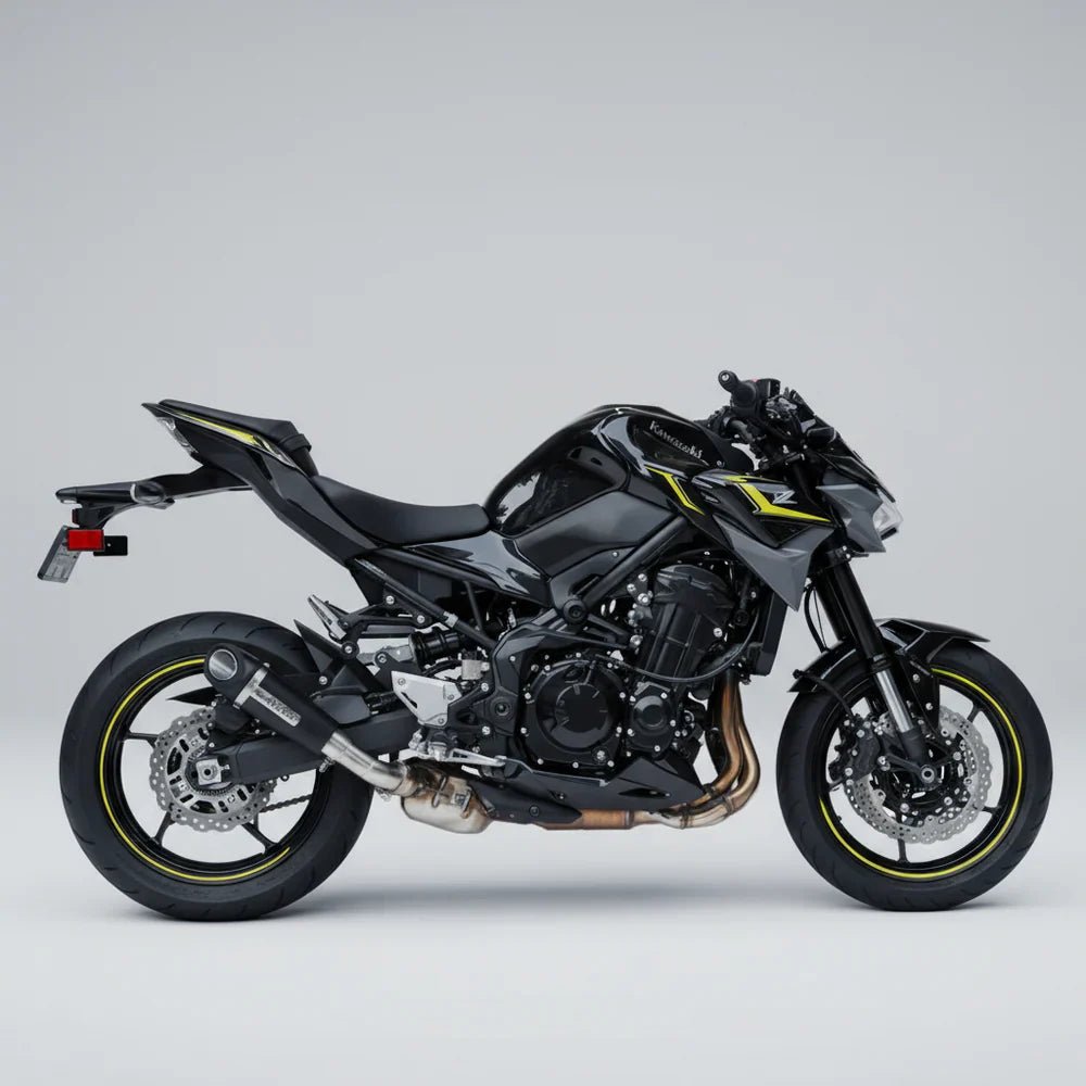 Barrel Outlaw V2 Slip-On Exhaust with Link Pipe for Kawasaki Z900 (2017-2025) | 304 Stainless Steel Performance Exhaust — > 2025