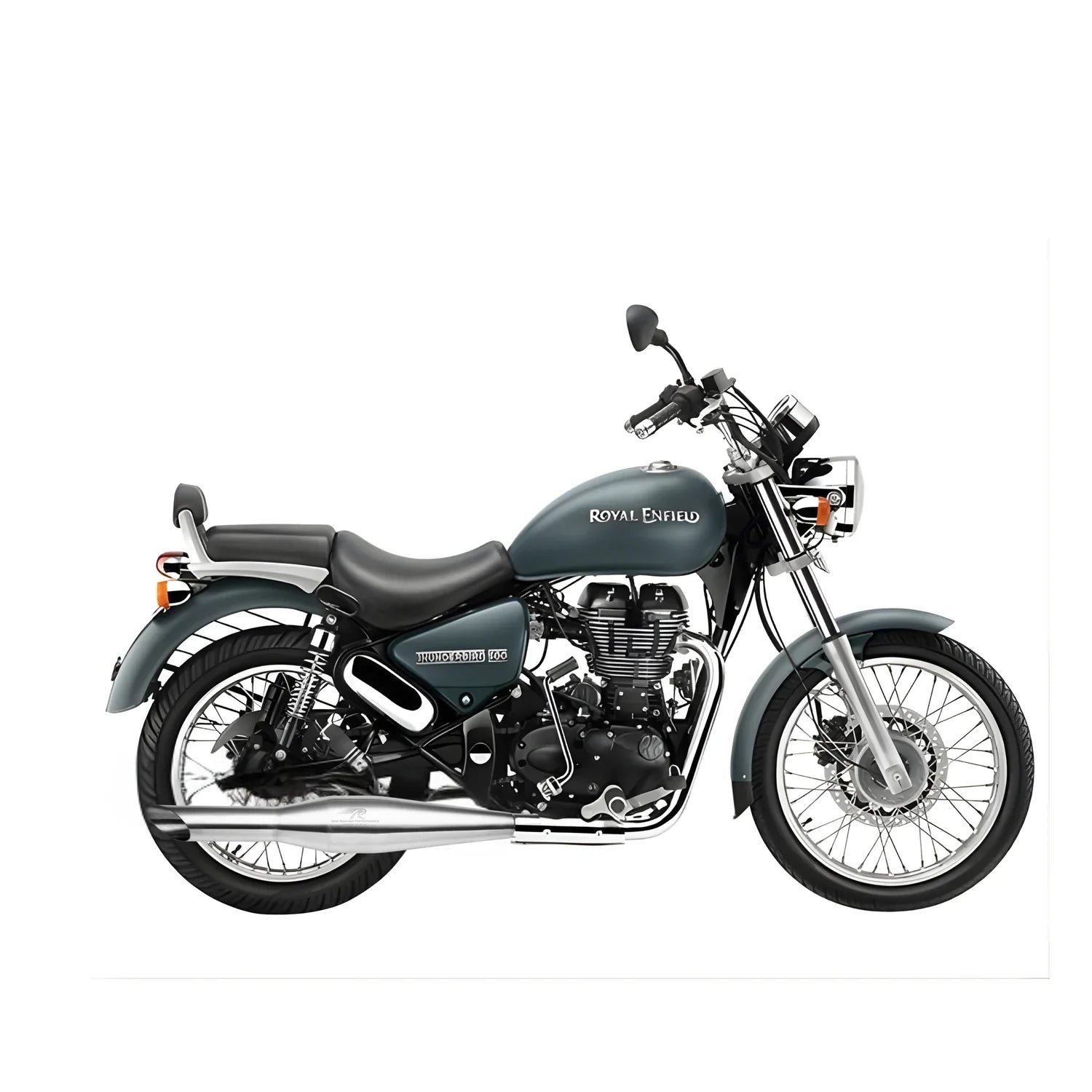 Red Rooster Rumbler Exhaust for Royal Enfield Thunderbird 350 (Polish / Black / Matte) — Matte image 9