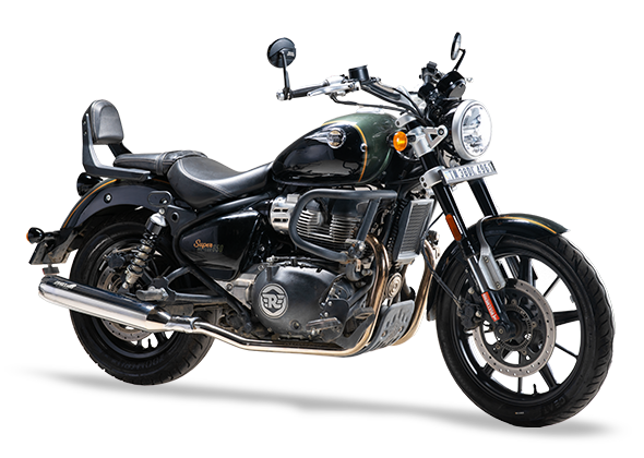 Silver Stallion Longshot Performance Exhaust for Royal Enfield Super Meteor 650 | +2 BHP Power Boost Slip-On Exhaust | Silver, Matte Black & Brushed — Black Matte image 2