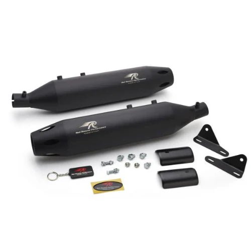 Red Rooster Astral Pro Exhaust for Royal Enfield Super Meteor 650 – Performance Slip-On (Polish / Black) — Black