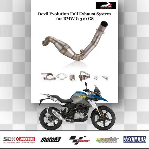 Devil Evolution Full Sports Exhaust System for BMW G 310 GS | Performance Racing Exhaust India image 2