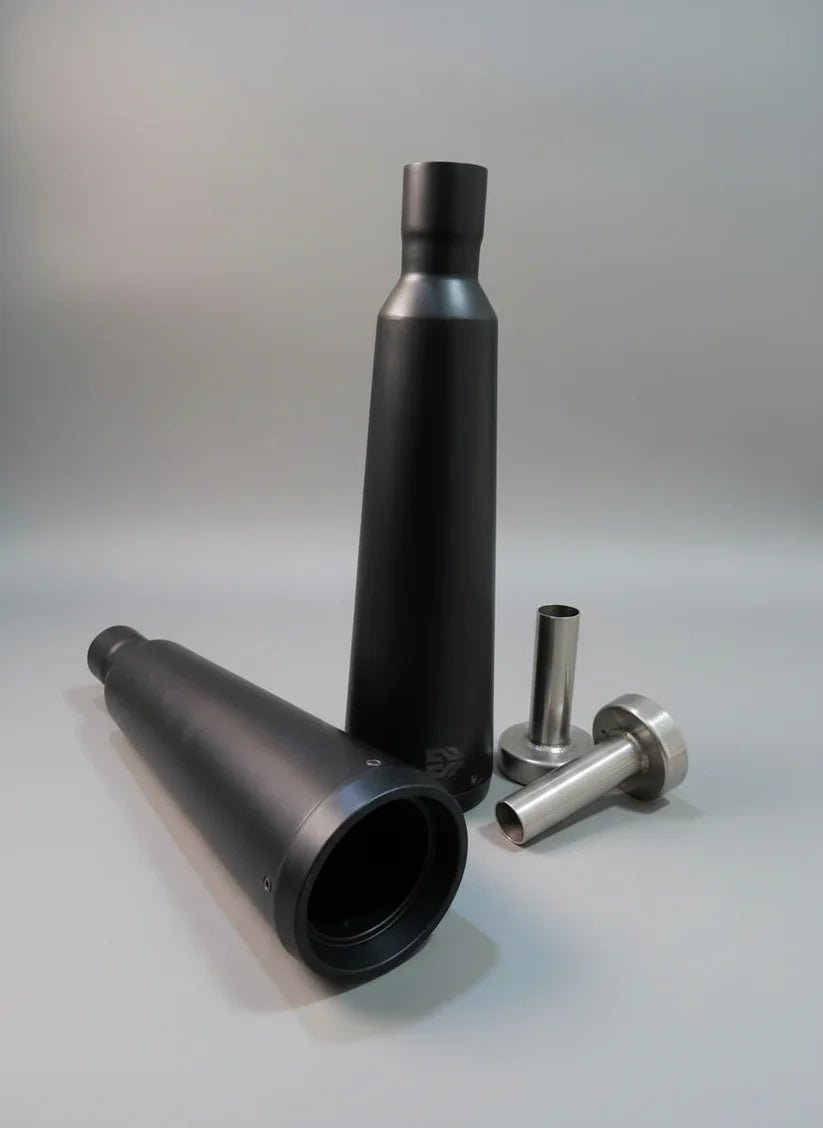 SS Motocorp Adaptable Slip-On Exhaust (Pair) Fat Cans for Royal Enfield Interceptor 650 / Continental GT 650 | Matte, Mirror & Black Finish — Black Finish image 6