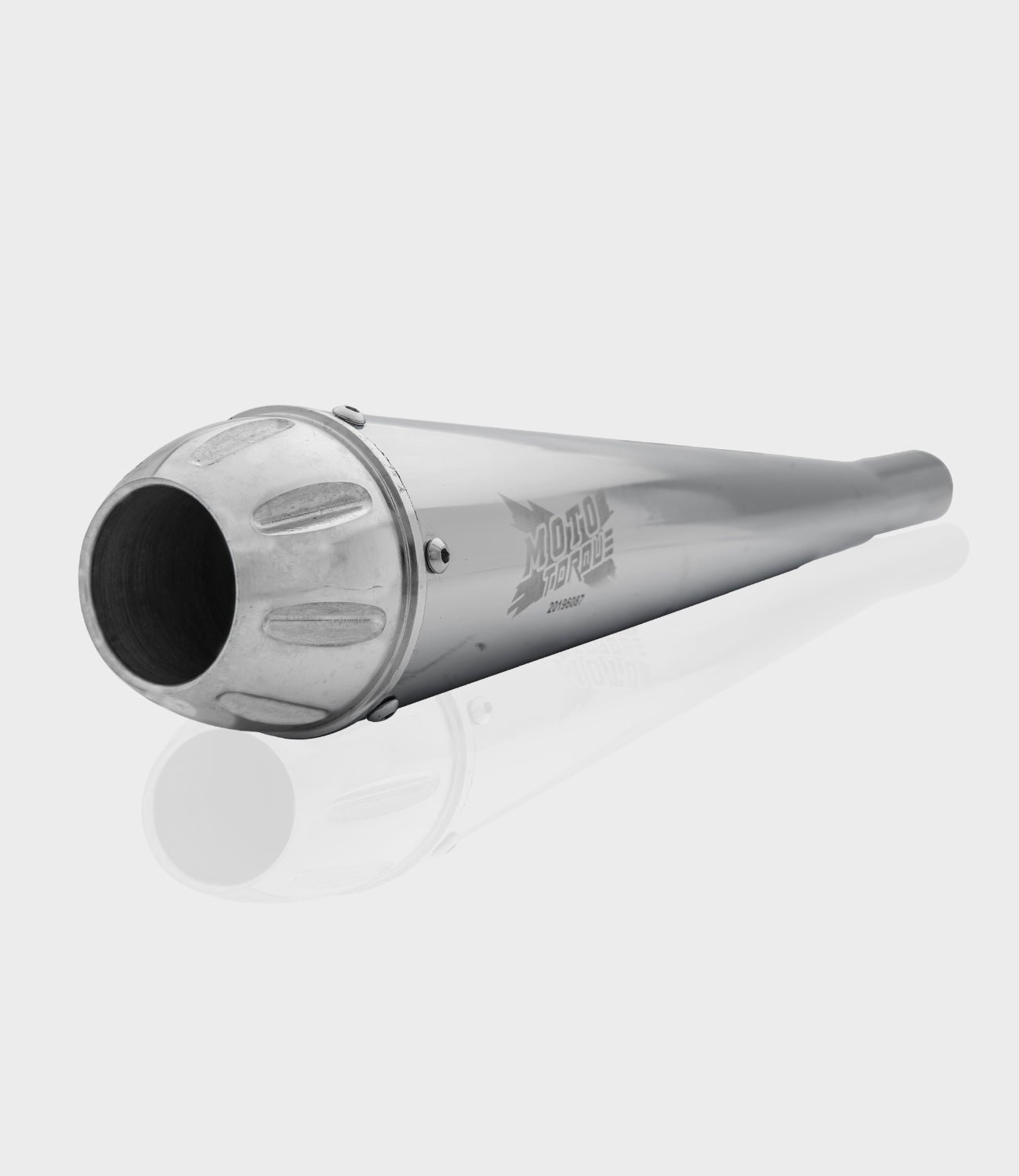 Moto Torque Megaphone Chrome Exhaust for Royal Enfield UCE Models – Dyno Proven Performance Silencer image 2