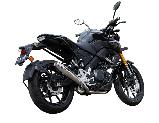 Yamaha MT-15 Storm Performance Exhaust | Silver Stallion | 11% BHP Boost | Black / Matte / Brushed — Black image 4