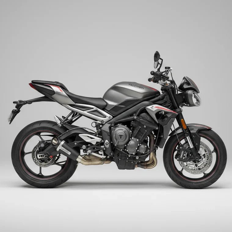 Barrel Outlaw 2.0 Slip-On Exhaust with Link Pipe for Triumph Street Triple 765 (2014-2022) | 304 Stainless Steel Performance Exhaust System