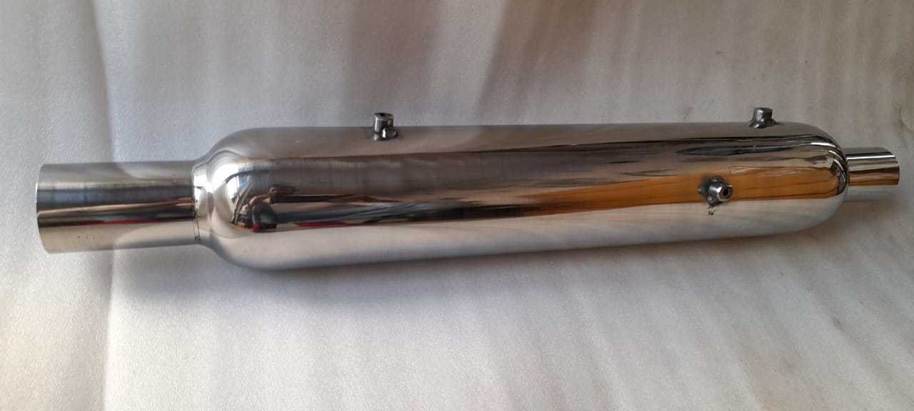 KP Racing System Replica Steel Exhaust for Royal Enfield Classic 350 Reborn | SS304 High Strength Performance Silencer with Lifetime Rust Warranty