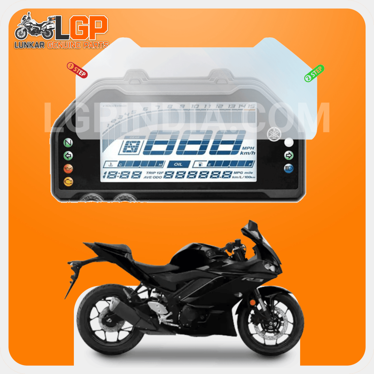 LGP SCREEN GUARD DISPLAY PROTECTOR YAMAHA — R15 v3/ R15 S/ FZ v4 / FZS v4 DLX / FZS 2025+ MT v1 / v2 image 10