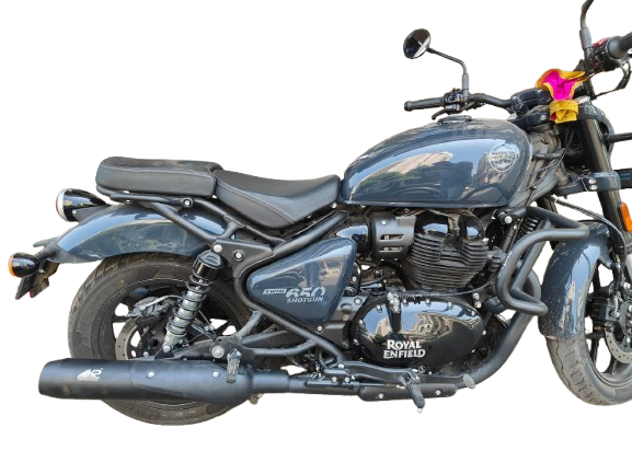 KP Racing System Bassmaster Stage 2 Combo for Royal Enfield Shotgun 650 | SS304 Matte Black Exhaust Kit with Performance Air Filter, Stage Plate & Iridium Spark Plugs (Dyno Tested)