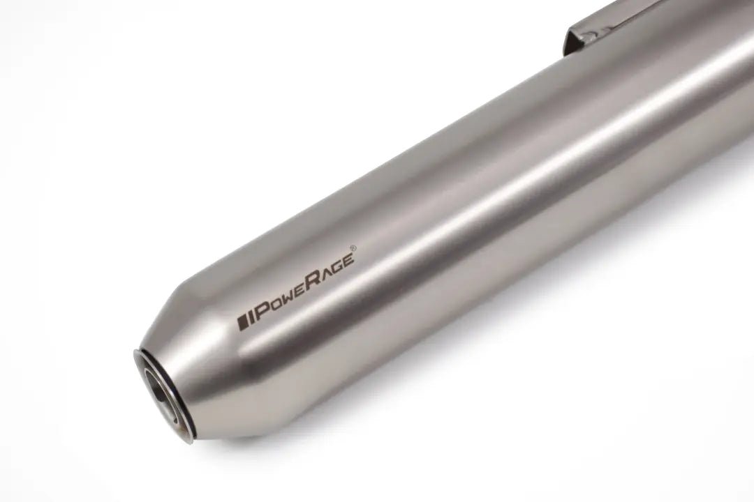 Powerage Slip-On Exhaust for Royal Enfield Classic / Bullet 350 / 500 - Brushed Steel Short image 2