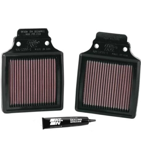 K&N KA-1299-1 High-Flow Washable Air Filter Kit for Kawasaki Ninja ZX-12R 1200 (2000–2006) – Performance Cotton Gauze Engine Filter Set (2 Pack)