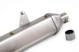 Powerage Slip-On Exhaust for Royal Enfield Himalayan 411 - Black and Brushed Steel image 6