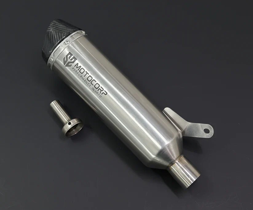 SS Motocorp Slip-On Exhaust Silencer for Royal Enfield Himalayan 450 | Carbon Fiber Tip Performance Exhaust with DB Killer image 2