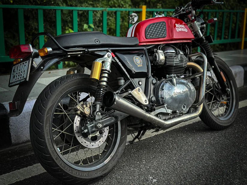 SS Motocorp 2x2 Full System Exhaust with Slim Cans for Royal Enfield Interceptor 650 / Continental GT 650 | Dual Exhaust Performance System (2 & 4 O2 Sensor Compatible) — 4 Nos. O2 Sensors-New Version - Mirror  Finish image 2