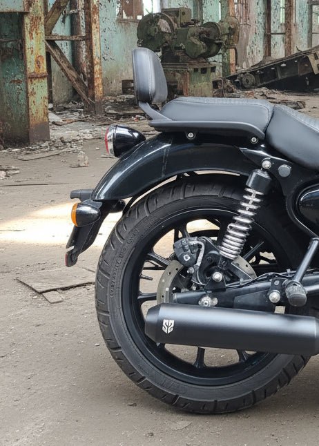 SS Motocorp Slip-On Exhaust for Royal Enfield Classic Reborn 350 | Steel Polished & Matte Black Finish Performance Silencer — Steel Polished Finish image 6