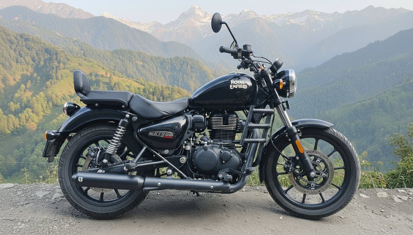 SS Motocorp Slip-On Exhaust for Royal Enfield Meteor 350 | Steel Polished & Matte Black Finish Performance Silencer — Matte Black Finish image 8