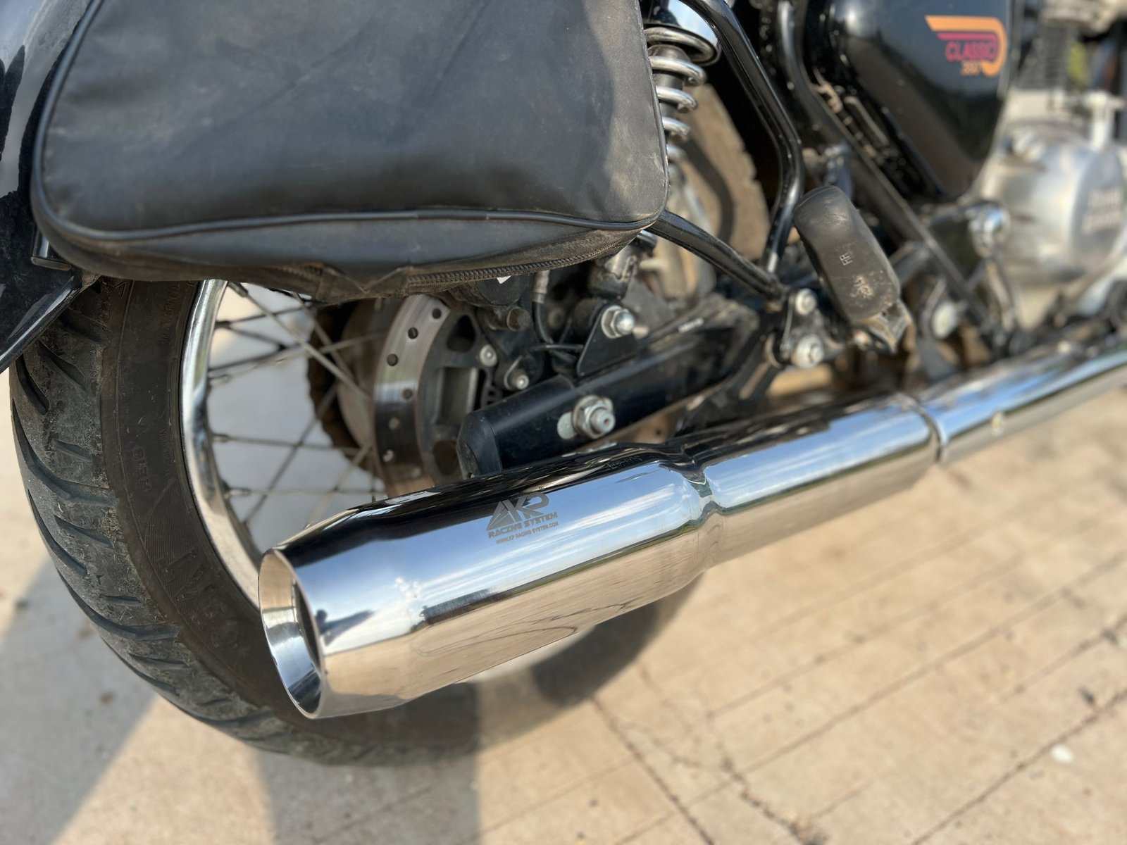 KP Racing Thor Performance Exhaust Combo Kit Silver – Stainless Steel 304 with Air Filter, Iridium Spark Plug & Stage 2 Air Filter Plate | Royal Enfield Stage 2 Upgrade Kit image 4