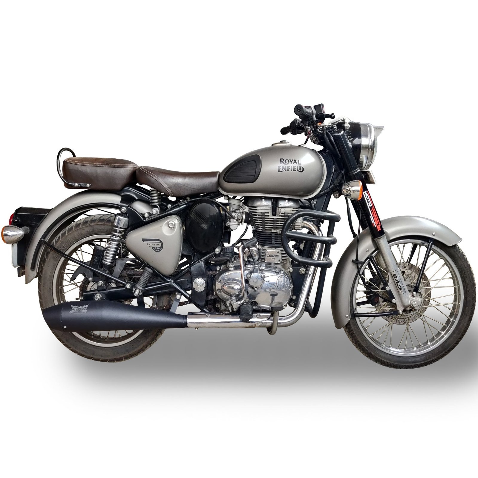 Moto Torque Dolphin Black Performance Exhaust for Royal Enfield – Universal UCE Slip-On Exhaust image 4