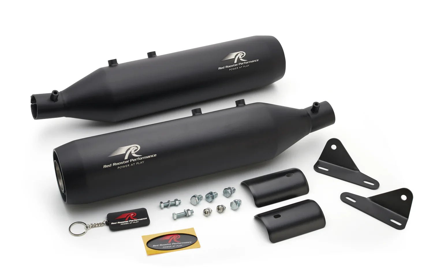 Red Rooster Astral Exhaust for Royal Enfield Super Meteor – Performance Slip-On (Black / Polish) — Polish image 2