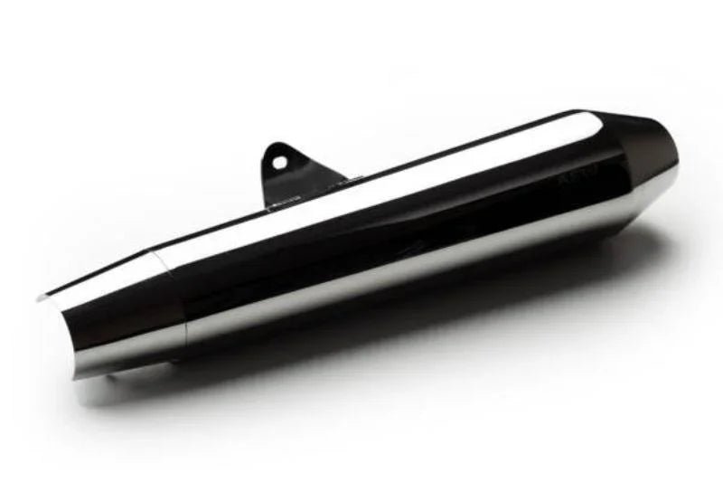 AEW TE 102 Megaphone Performance Exhaust for Interceptor 650 / Continental GT 650 | Black, Stainless Steel & Mirror Polish — Stainless Steel Matt Polish image 9