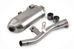 Powerage Slip-On Exhaust with De-Cat Pipe for Royal Enfield Guerrilla 450 - Brushed Steel image 2