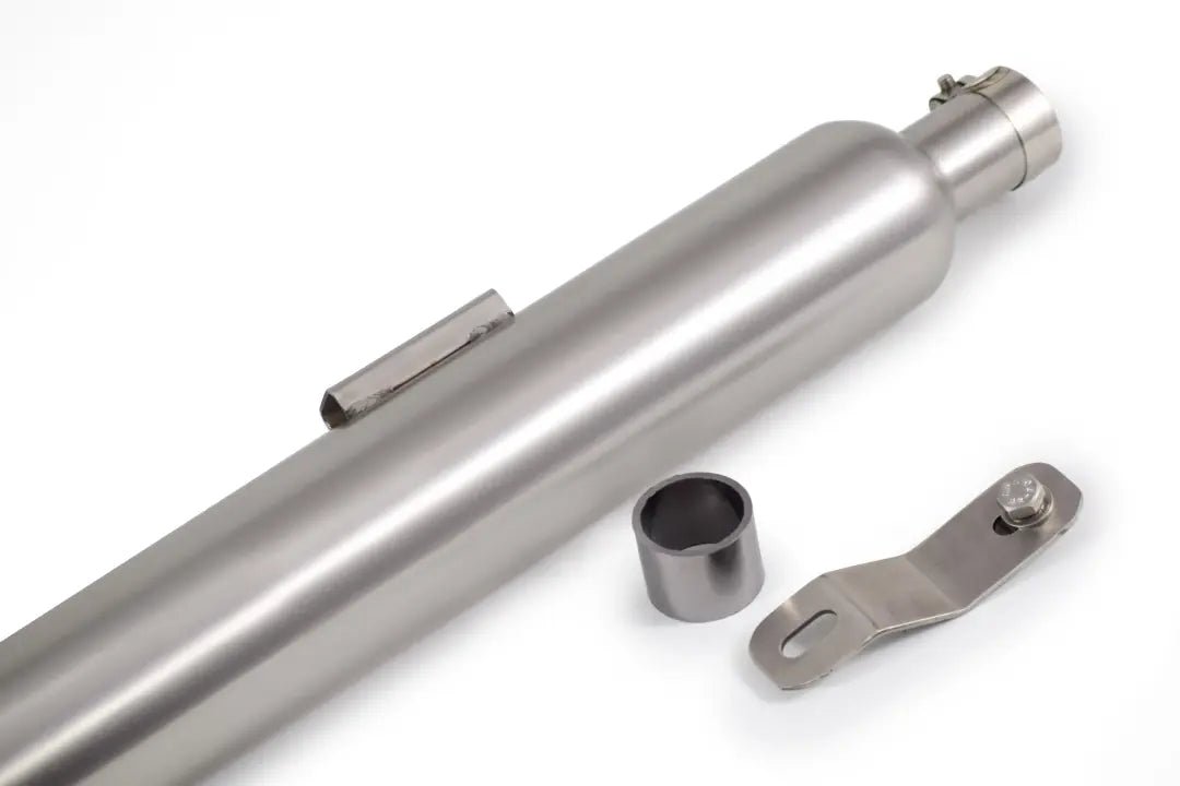 Powerage Slip-On Exhaust for Royal Enfield Classic / Bullet 350 / 500 - Brushed Steel Long image 2