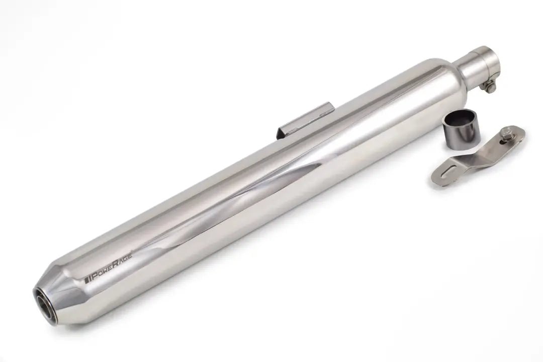 Powerage Slip-On Exhaust for Royal Enfield Classic / Bullet 350 / 500 - Polished Long image 2