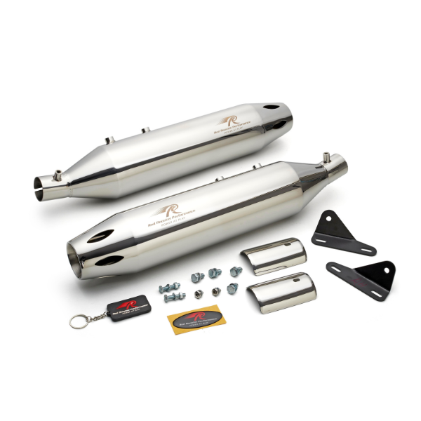 Red Rooster Astral Polish Exhaust for Royal Enfield Super Meteor 650 – SS304 Chrome Performance Silencer image 3