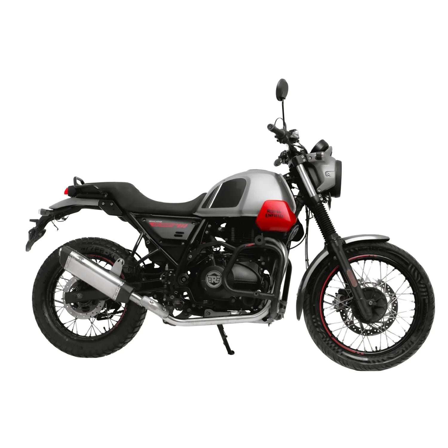 Red Rooster Vertex Exhaust for Himalayan & Scram 411 – Performance Slip-On (Polish / Black / Matte) — Black image 9
