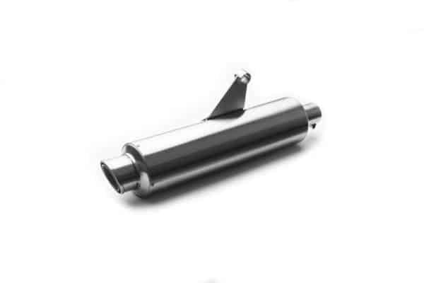AEW Slip-On Exhaust for Royal Enfield Himalayan 411 | Mild Steel Heat Resistant Full Black & Stainless Steel Matt Polish | AEW Performance Silencer — Stainless Steel Matt Polish